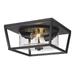 Mercer 2-Light Outdoor Flush Mount in Natural Black and Seeded Glass