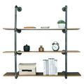 Industrial Pipe Wall Shelves Pipe Shelving with Real Wood Plank 3 Tier Book Shelves Heavy Duty Sturdy Rack For Home Office Garage Farmhouse Bar Bedroom Kitchen(Walnut&Black)