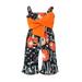 IZhansean Infant Toddler Baby Girl Halloween Clothes Pumpkin Romper Sleeveless Flared Jumpsuit Bodysuit Outfits Pumpkin 18-24 Months