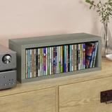 WAY BASICS Media Storage Rack Shelf and Organizer - Holds 40 CDs London Grey