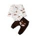 IZhansean Newborn Baby Boy Girl Fox print Tops Romper Long Pants Autumn Outfits Set Clothes Brown 0-3 Months