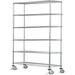 30 Deep x 72 Wide x 92 High 6 Tier Chrome Wire Shelf Truck with 800 lb Capacity