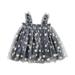 safuny Girls s A Line Dress Toddler Baby Clearance Polka Dot Fruit Comfy Fit Princess Dress Lovely Sleeveless Square Neck Pleated Swing Mesh Hem Vintage Holiday Gray 5 Years