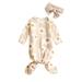 IZhansean Infant Newborn Baby Girls Floral Sleep Gown Sleepwear Romper Sleeping Bags with Headband Outfits Apricot 0-3 Months