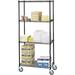 24 Deep x 24 Wide x 92 High 4 Tier Black Wire Shelf Truck with 1200 lb Capacity