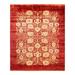 Eclectic One-of-a-Kind Hand-Knotted Area Rug - Orange 8 1 x 10 1