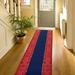 Custom Size Southwestern Border Design Red&Navy Red&Orange Color Non-Slip Rubber Backing- 31 Inch Wide by Your Choice of Length-Hallway Stair Runner Carpet