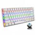 Mechanical Keyboard AK33 Rainbow LED Backlit USB Cable Gaming Mechanical Keyboard 82-key Compact Mechanical Gaming Keyboard with Anti-ghosting Keys for Gamers & Typists(Blue switch White)