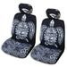 2 Hawaiian Car Seat Covers w/ Headrest Covers - Many Designs (Big Sea Turtle (Honu) Black Double Armrest Customized)