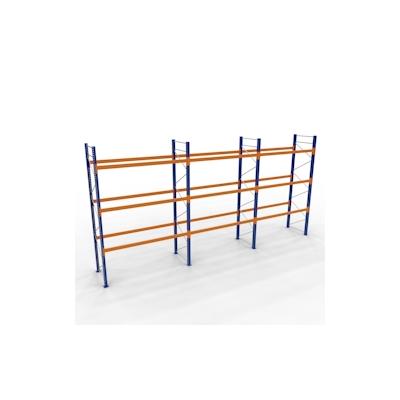 SCHULTE Lagertechnik Grundregal, Palettenregal 4000 x 8444 x 1100 mm (HxBxT), blau/verzinkt/RAL 2004, 4 Ebenen, max. Palettengewicht 1.080 kg, Feldlast 10.250 kg Image
