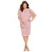 Plus Size Women's Embellished Open Sleeve Dress by Catherines in Wood Rose Pink (Size 28 W)