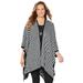 Plus Size Women's Liz&Me® Shawl by Liz&Me in Black Houndstooth (Size 0X/1X)