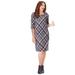 Plus Size Women's Embellished Shift Dress by Catherines in Dark Violet Bias Plaid (Size 3X)