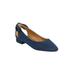 Extra Wide Width Women's The Nevelle Slip On Flat by Comfortview in Navy (Size 9 1/2 WW)