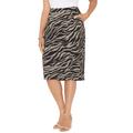 Plus Size Women's Liz&Me® Ponte Pencil Skirt by Liz&Me in Chai Latte Zebra (Size 6X)