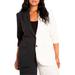 Plus Size Women's Colorblock Blazer by ELOQUII in Black Onyx + White S (Size 18)