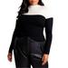 Plus Size Women's Colorblock Sweater by ELOQUII in Black White (Size 18/20)