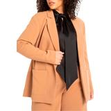 Plus Size Women's The 365 Suit Patch Pocket Blazer by ELOQUII in Biscuit (Size 14)