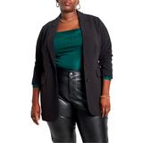 Plus Size Women's The 365 Suit Long Tailored Blazer by ELOQUII in Black (Size 18)