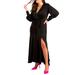 Plus Size Women's Satin Maxi Dress by ELOQUII in Black Onyx (Size 26)