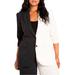 Plus Size Women's Colorblock Blazer by ELOQUII in Black Onyx + White S (Size 14)