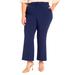 Plus Size Women's The 365 Suit Crop Flare Leg Trouser by ELOQUII in Ocean Cavern (Size 28)