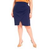 Plus Size Women's The 365 Suit Wrap Pencil Skirt by ELOQUII in Ocean Cavern (Size 20)