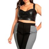 Plus Size Women's Faux Leather Bustier by ELOQUII in Black (Size 26/28)