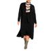 Plus Size Women's Tie Waist Midi Skirt by ELOQUII in Totally Black (Size 26/28)