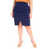 Plus Size Women's The 365 Suit Wrap Pencil Skirt by ELOQUII in Ocean Cavern (Size 30)