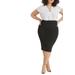 Plus Size Women's Neoprene Pencil Skirt by ELOQUII in Black Onyx (Size 18)