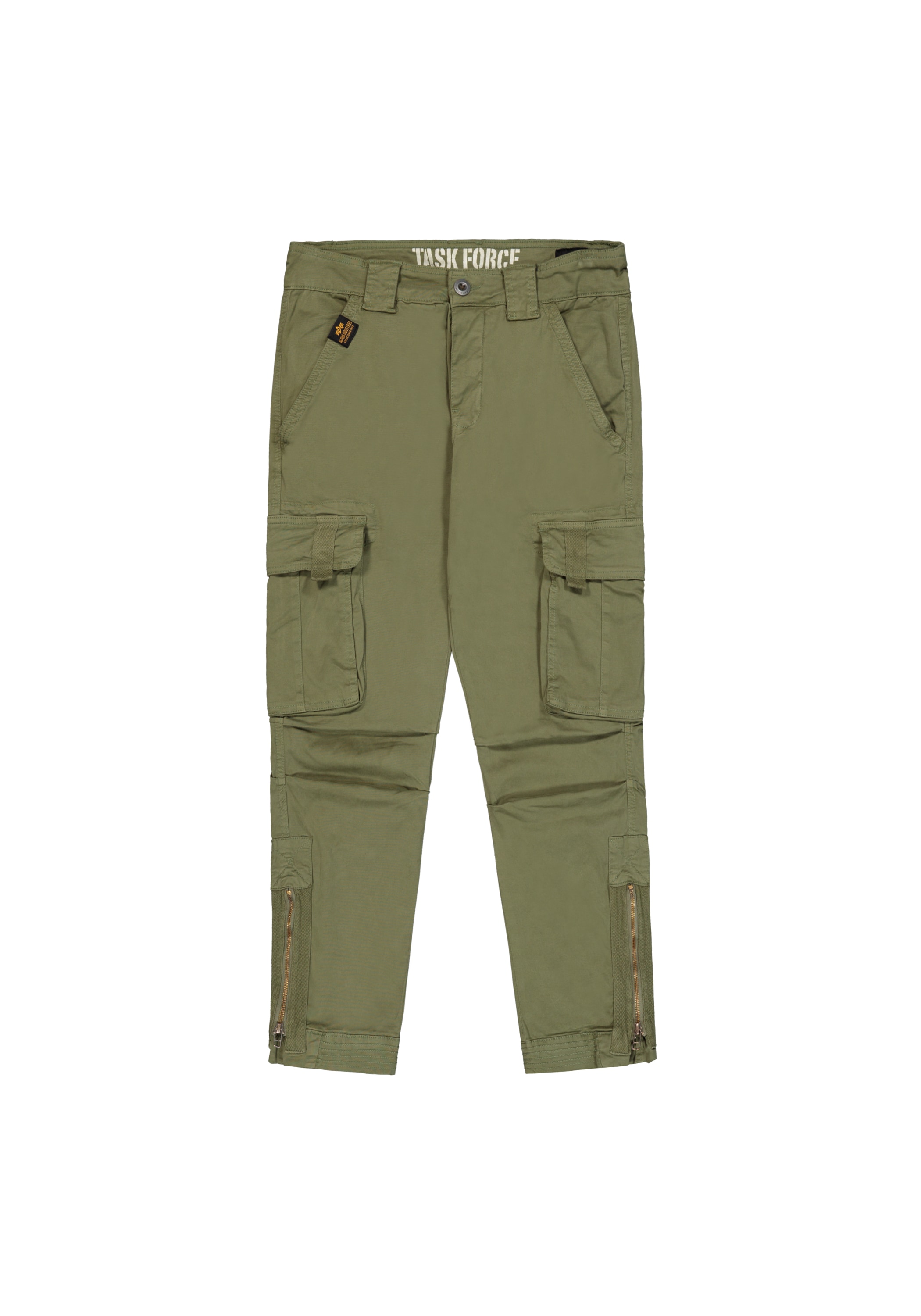 Cargohose ALPHA INDUSTRIES "Task Force Pant", Damen, Gr. 31, Normalgrößen, grün (vintage grün), Obermaterial: 98% Baumwolle, 2% Elastan, Hosen Cargohose