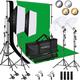 Vevelux Photo Studio Lighting Kit with 2.6X3M/8.5X10FT Adjustable Backdrop Stand, 4 X 95W Dimmable LED Light, 3000-5500K Umbrellas Softbox kits, 3 Color Backdrop for Portrait,Video Shoot Photography