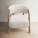 Armchair - Joss & Main Citrine 29.25" W Armchair Wood/Polyester in White | 30 H x 29.25 W x 32.75 D in | Wayfair CEA526A46BF94877B923A7129CBFF9D0