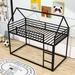 Munsley Twin over Twin House Beds Standard Bunk Bed by Harper Orchard, Metal in Black | 71 H x 40 W x 76 D in | Wayfair