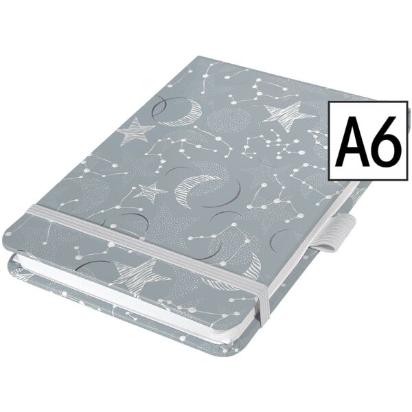 Sigel Notizblock »Jolie Cosmic Fantasy Grey« punktkariert A6+ Hardcover grau