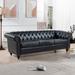 84.65" Traditional Chesterfield 3 Seater Sofa in PU Leather, Nailheads Decor