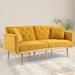 65.35" Modern Velvet Loveseat Sofa with Rose Golden Metal Feet and 2 pillow, Adjustable back