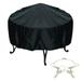 Fire Pit Cover 210D Polyster With Coat Material Waterproof Outdoor Fire Pit Cover Full Coverage Patio Round Fire Pit Cover - Dustproof Anti UV and Tear Resistant