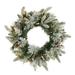 20 Flocked Mixed Pine Artificial Christmas Wreath with 50 LED Lights Pine Cones and Berries