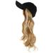 Frcolor Long Curly Wig Hat Peaked Cap Wig Hat with Hair Attached Synthetic Wig for Women