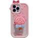 Compatible iPhone 14 Plus 3D Phone Case Cute Cartoon Girl Lollipop Cream Phone Case Kawaii Lollipop Phone Holder iPhone 14 Plus Phone Case Pink 6.7 inch Phone Case