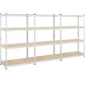 Topeakmart 3PCS 60.5 H 4 Tiers Metal Storage Shelving Units for Organizing in Garage Silver