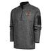 Men's Antigua Heather Black Rochester Red Wings Fortune Quarter-Zip Pullover Jacket