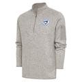 Men's Antigua Oatmeal Dunedin Blue Jays Fortune Quarter-Zip Pullover Jacket