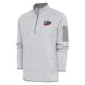 Men's Antigua Heather Gray Sacramento River Cats Fortune Quarter-Zip Pullover Jacket