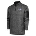 Men's Antigua Heather Black Las Vegas Aviators Fortune Quarter-Zip Pullover Jacket