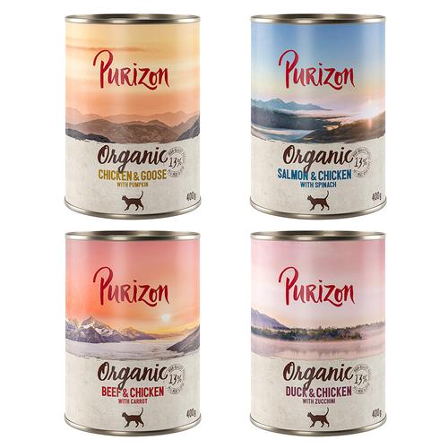 6x 400g Mixpaket Purizon Organic Katzenfutter nass