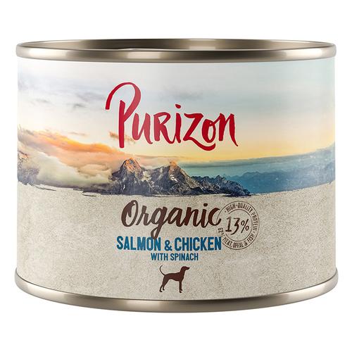 6x 200g Lachs und Huhn mit Spinat Purizon Organic Hundefutter nass