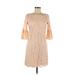 Vince Camuto Casual Dress - Shift: Tan Solid Dresses - Women's Size 8
